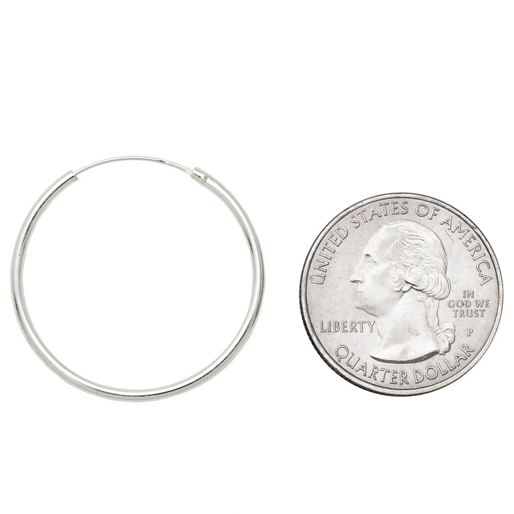 Sterling Silver Endless Medium Hoop Earrings - Picture 4 of 4